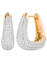 Peora Chunky Zircon Gold Contemporary Hoops
