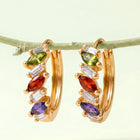 Peora Summer Shine Multi Colour Gold Hoops