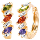 Peora Summer Shine Multi Colour Gold Hoops