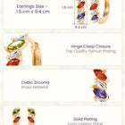 Peora Summer Shine Multi Colour Gold Hoops