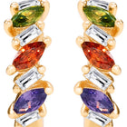 Peora Summer Shine Multi Colour Gold Hoops