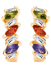 Peora Summer Shine Multi Colour Gold Hoops