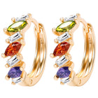 Peora Summer Shine Multi Colour Gold Hoops