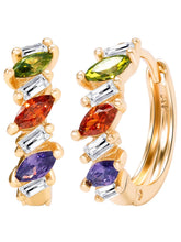 Peora Summer Shine Multi Colour Gold Hoops