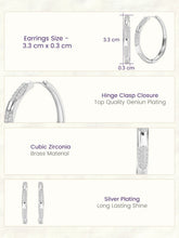 Peora Disco Hours Zircon Silver Hoops