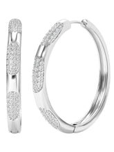 Peora Disco Hours Zircon Silver Hoops