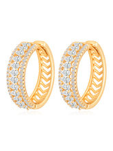 CZ-Studded Gold Hoops