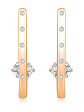 Rose Gold CZ Half Hoops