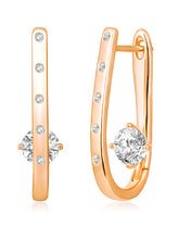 Rose Gold CZ Half Hoops