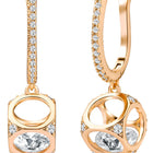 Radiant Half Hoop CZ Drop Earrings