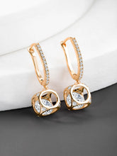 Radiant Half Hoop CZ Drop Earrings