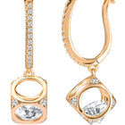Radiant Half Hoop CZ Drop Earrings
