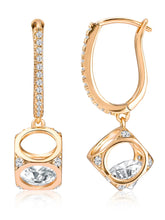 Radiant Half Hoop CZ Drop Earrings