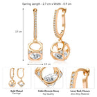 Radiant Half Hoop CZ Drop Earrings