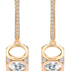 Radiant Half Hoop CZ Drop Earrings