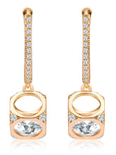 Radiant Half Hoop CZ Drop Earrings