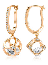 Radiant Half Hoop CZ Drop Earrings