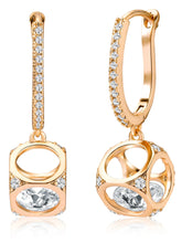 Radiant Half Hoop CZ Drop Earrings