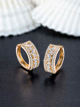 Elegant Arcs CZ Hoop Earrings