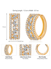 Elegant Arcs CZ Hoop Earrings