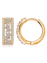 Elegant Arcs CZ Hoop Earrings