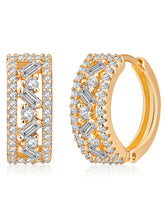 Elegant Arcs CZ Hoop Earrings