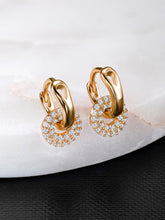 Polished Drop Stud CZ Earrings