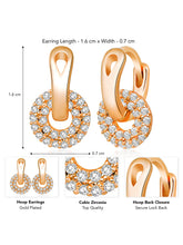 Polished Drop Stud CZ Earrings