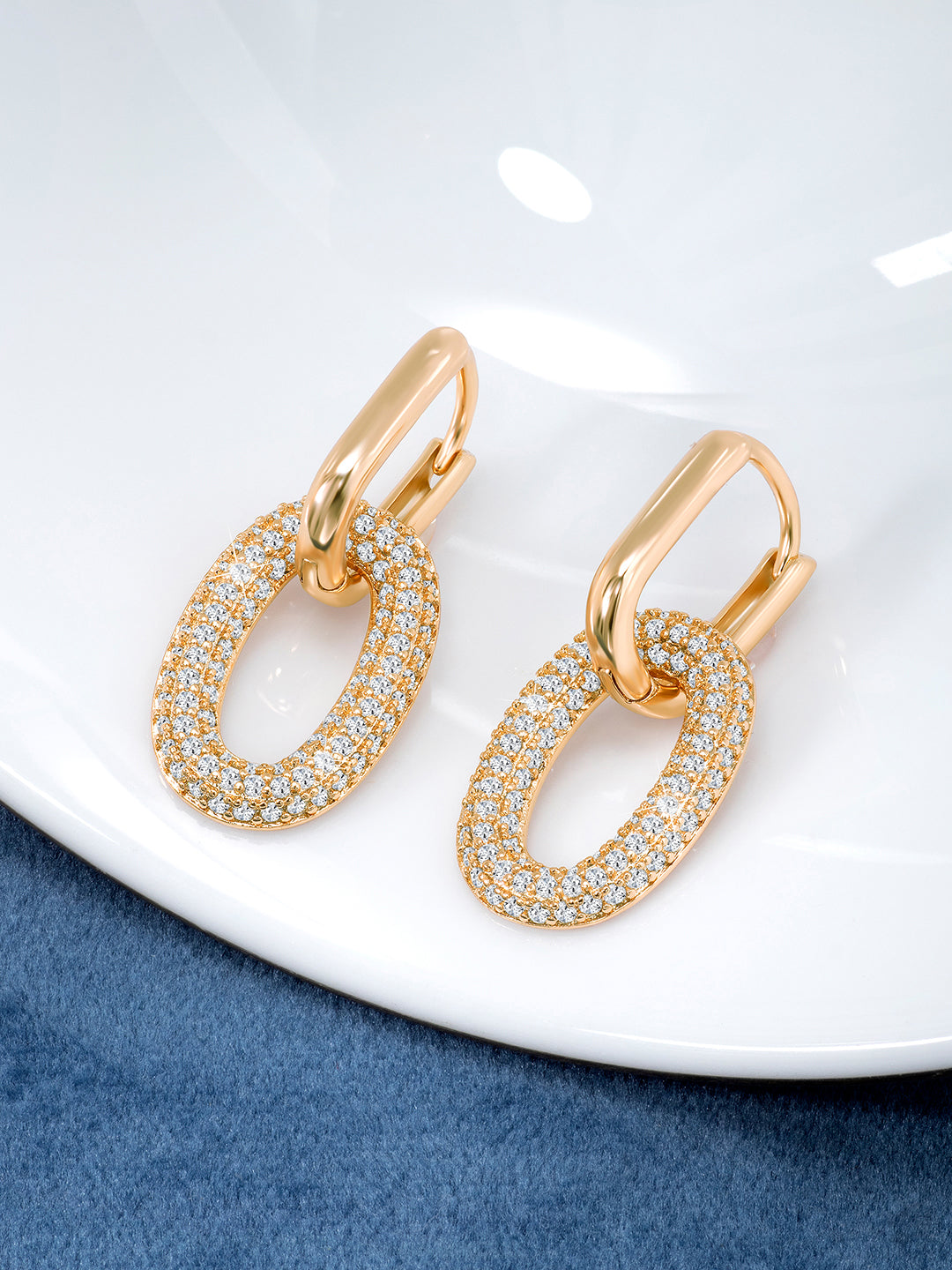 Elegant Stud Drop CZ Earrings