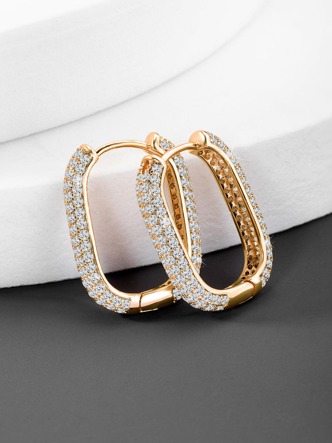 Lustrous Loops CZ Earrings