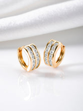 Glittering Arcs CZ Hoops