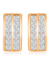 Glittering Arcs CZ Hoops Earrings