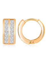 Glittering Arcs CZ Hoops