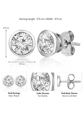 Radiant Silver CZ Studs