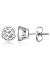 Radiant Silver CZ Studs