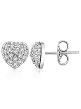 Shimmering Silver CZ Studs