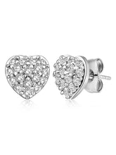 Shimmering Silver CZ Studs