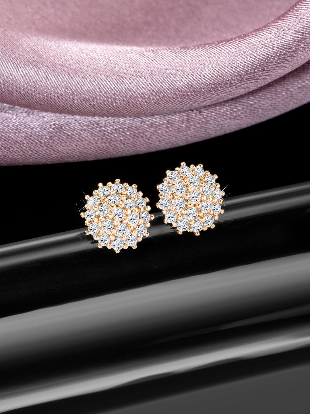 Glistening CZ Golden Studs