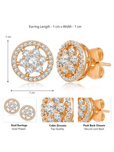 Elegant Sparkle CZ Golden Studs