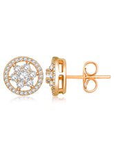 Elegant Sparkle CZ Golden Studs