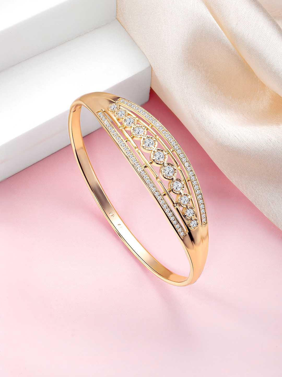 Gleaming Brilliance CZ Golden Kada