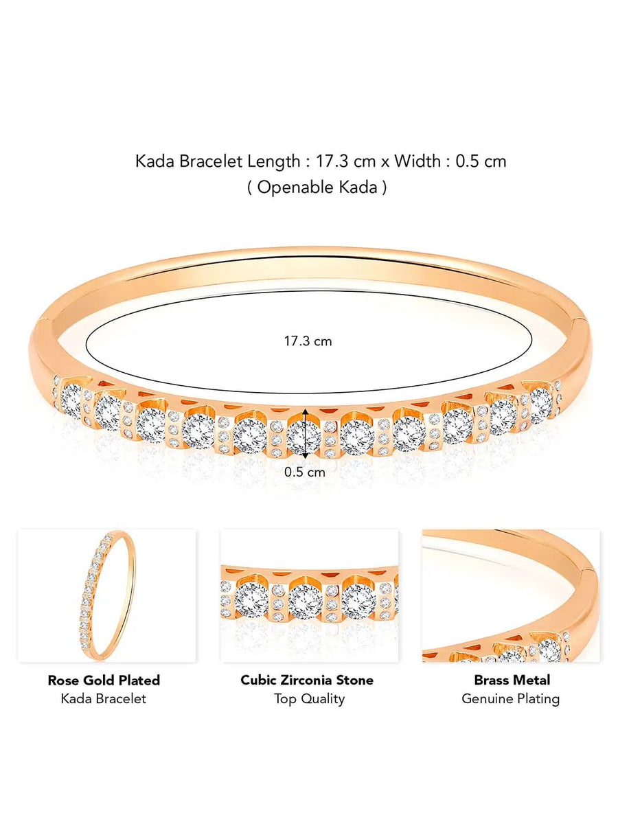 Elegant CZ Studded Gold Plated Kada