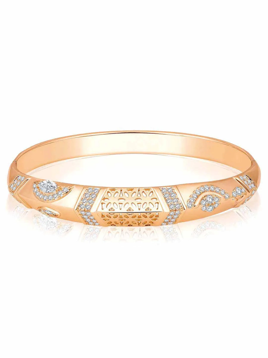 Aura CZ Kada – Sparkling Cubic Zirconia Kada for Women | Peora