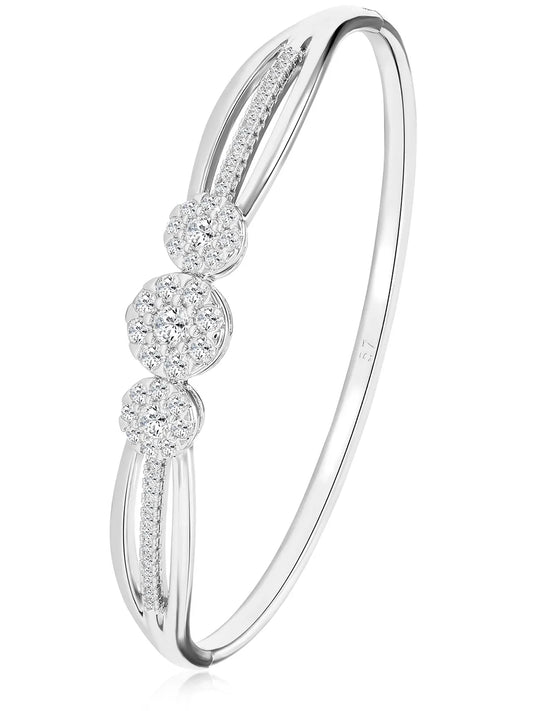 Peora Radiant Zircon Bloom Silver Bracelet