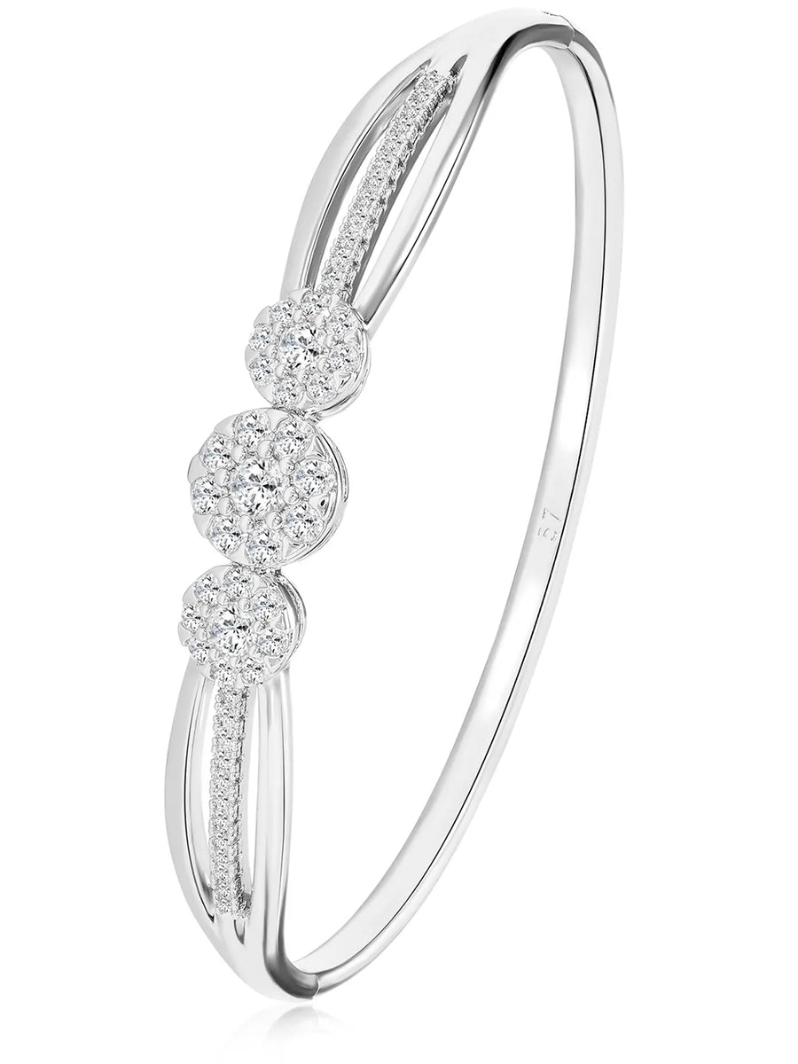 Peora Radiant Zircon Bloom Silver Bracelet