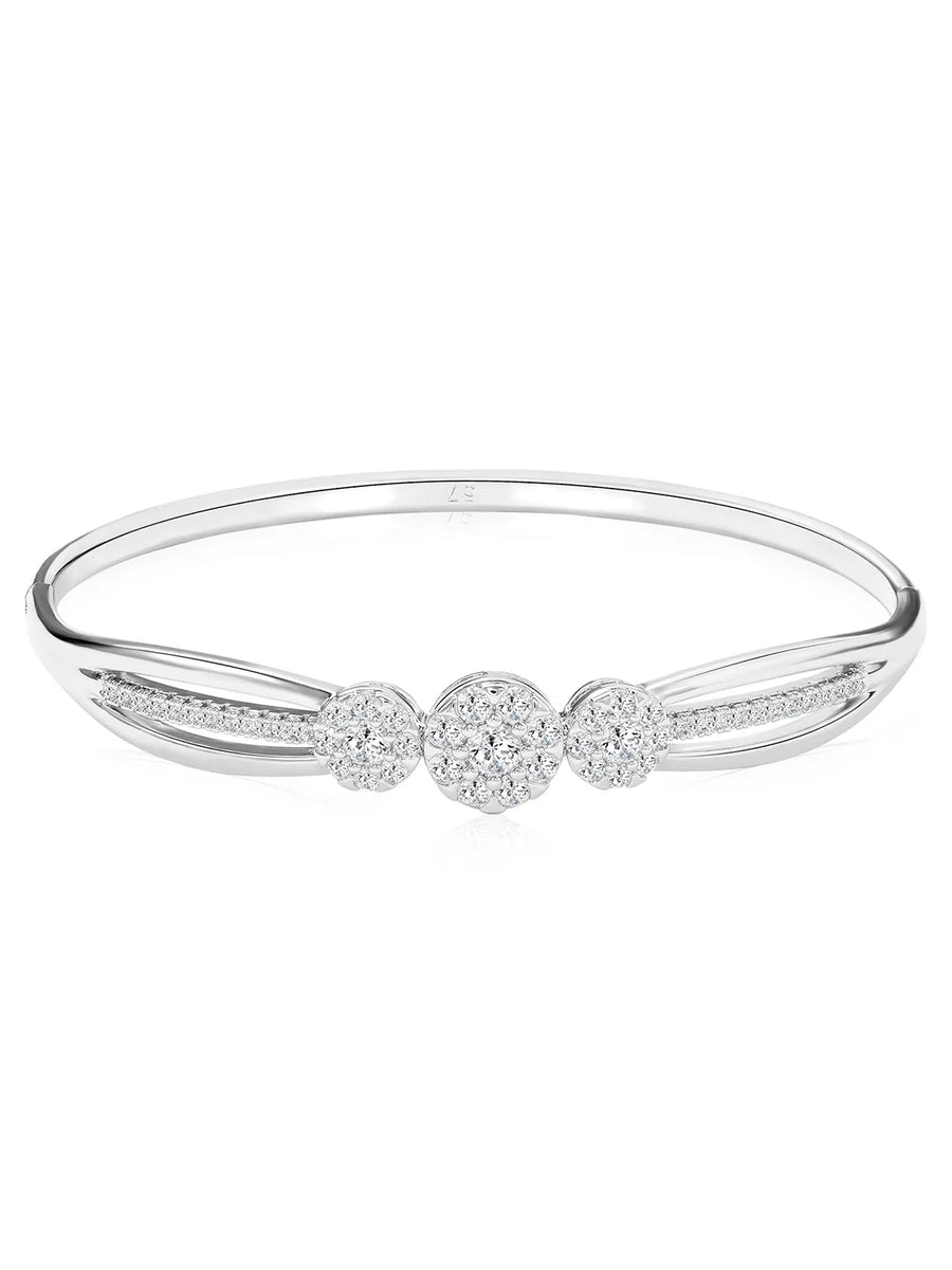 Peora Radiant Zircon Bloom Silver Bracelet