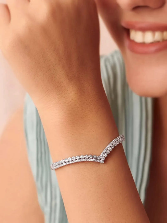 Peora Contemporary Celeste Arc Silver Kada