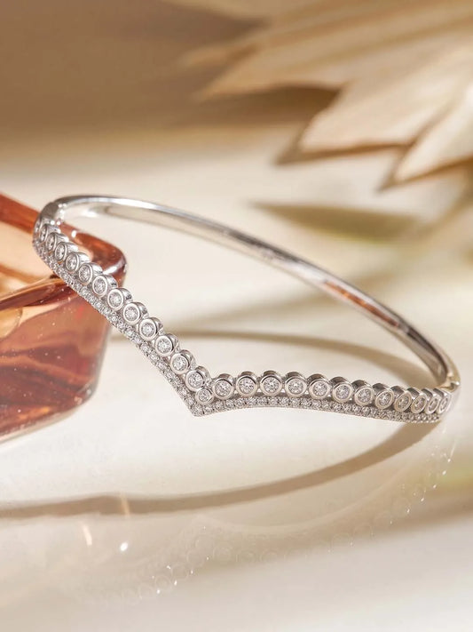 Peora Contemporary Celeste Arc Silver Kada