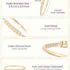 Slim CZ & Pearl Strip Gold Bangle Kada