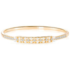 Slim CZ & Pearl Strip Gold Bangle Kada